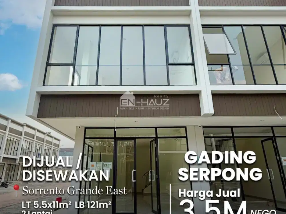 (STP) DI JUAL/DISEWAKAN RUKO SORRENTO GRANDE EAST, GADING SERPONG