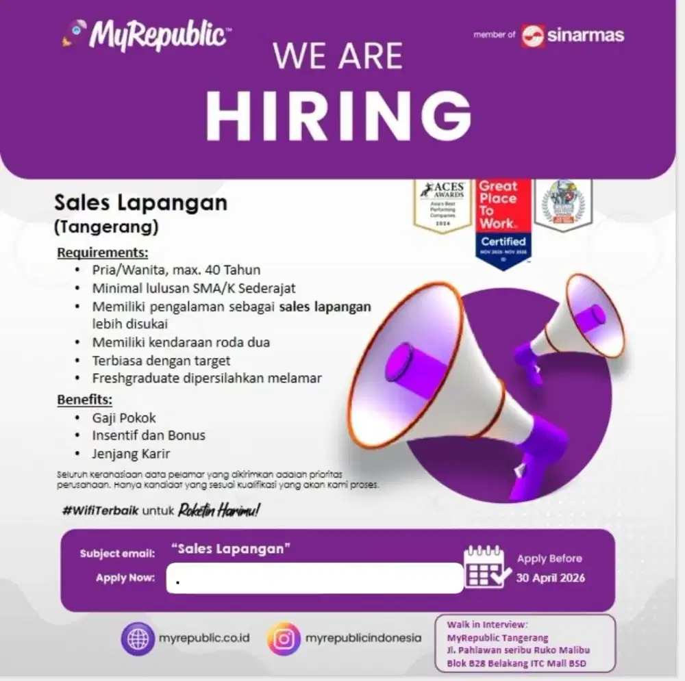 SALES MARKETING WIFI MYREPUBLIK SINARMAS