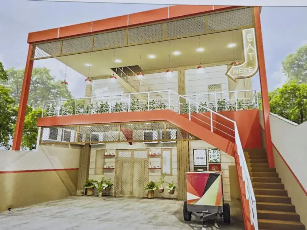 DISEWAKAN / DIJUAL EX CAFE ADA ROOFTOP DI NAROGONG BEKASI