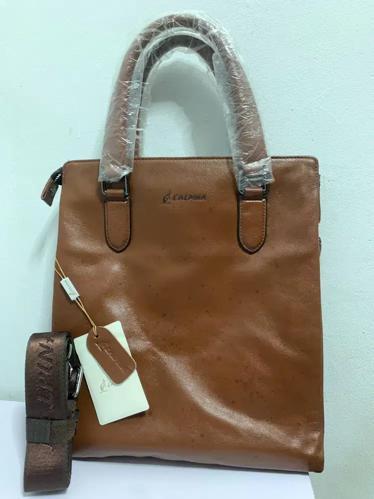 TAS KULIT KERJA PRIA MERK L'ALPINA BRAND ITALY