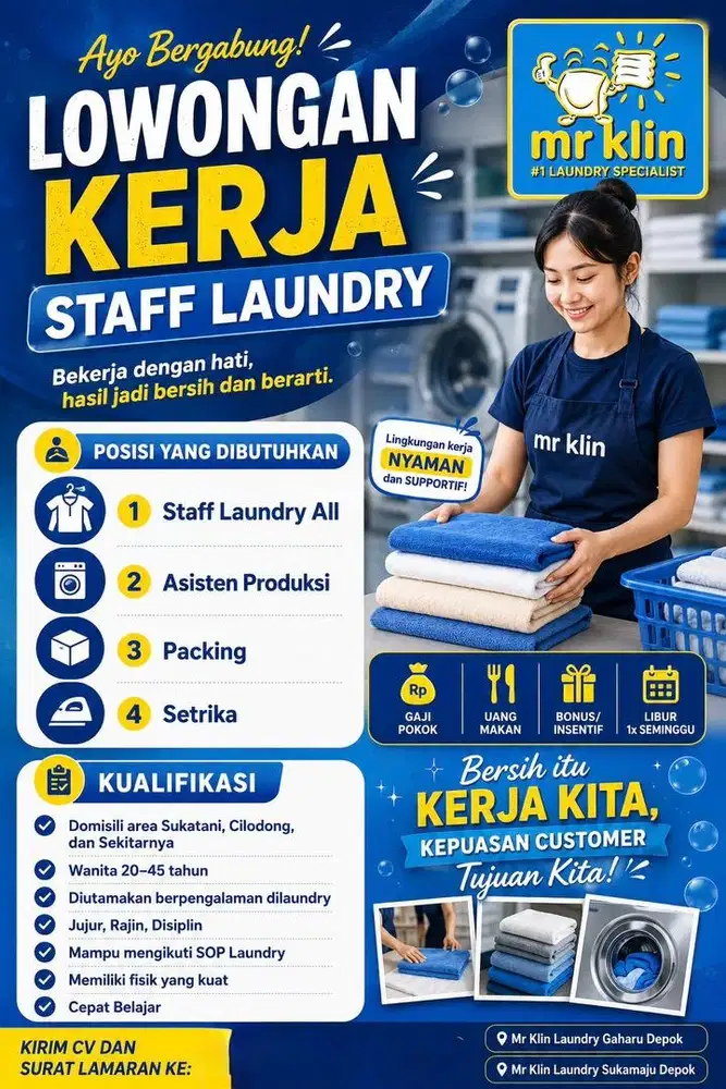LOWONGAN KERJA STAFF LAUNDRY