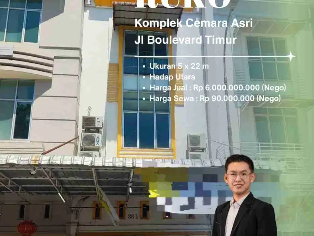 DIJUAL/DISEWAKAN RUKO STRATEGIS DI KOMPLEK CEMARA ASRI DEPAN SEKOLAHAN