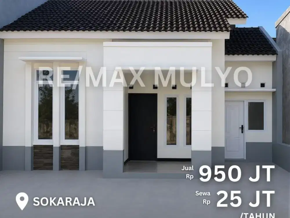 Dijual dan Disewakan Rumah Minimalis Siap Huni dekat Pusat Perbelanjaan Area Sokaraja