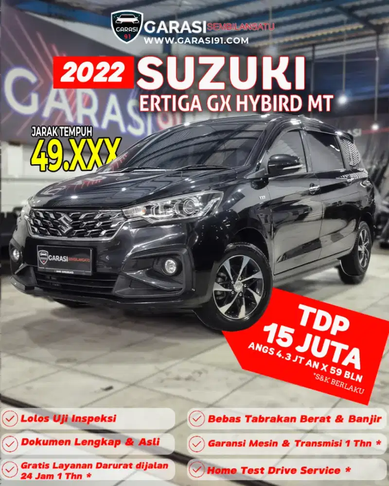 [Tdp 15] New ERTIGA GX HYBIRD MT 2022 KM 49 RB RECORD