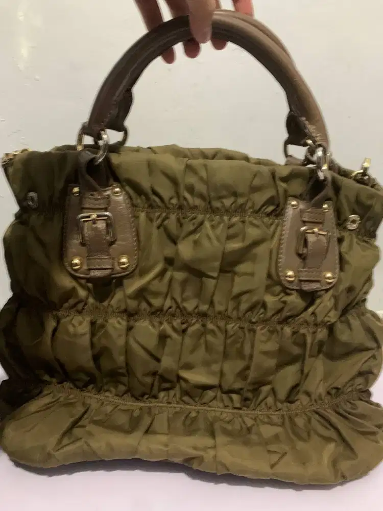 TAS PRADA - Tessute Nylon Green Shoulder Bag Preloved