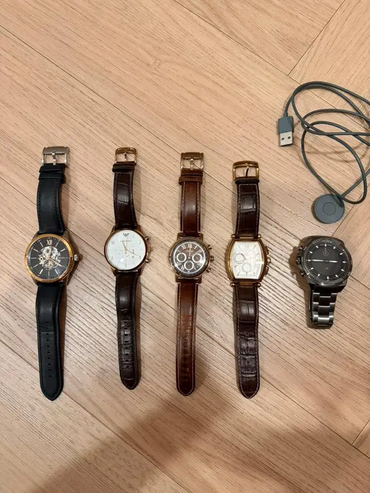 Jam tangan original Fossil, Guess collection, Emporio armani