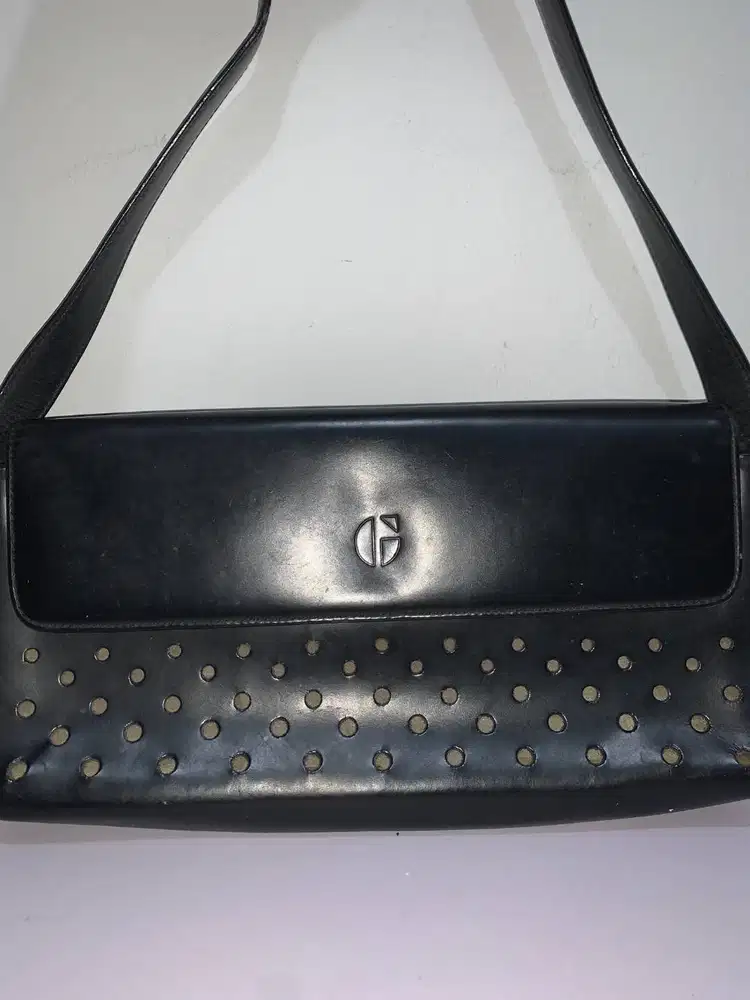 TAS GOBELINI VINTAGE BLACK LEATHER PRELOVED