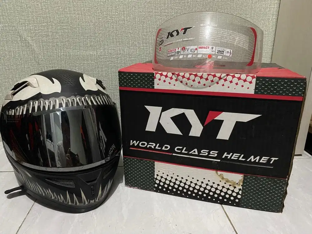 Helm KYT K2 Rider Venom Double Visor Black Doff