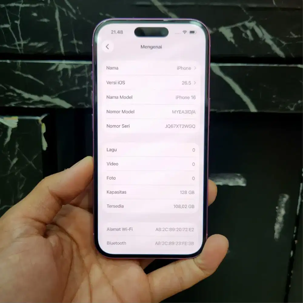 iPhone 16 128gb, digimap, Garansi April 2027 Free Adapter