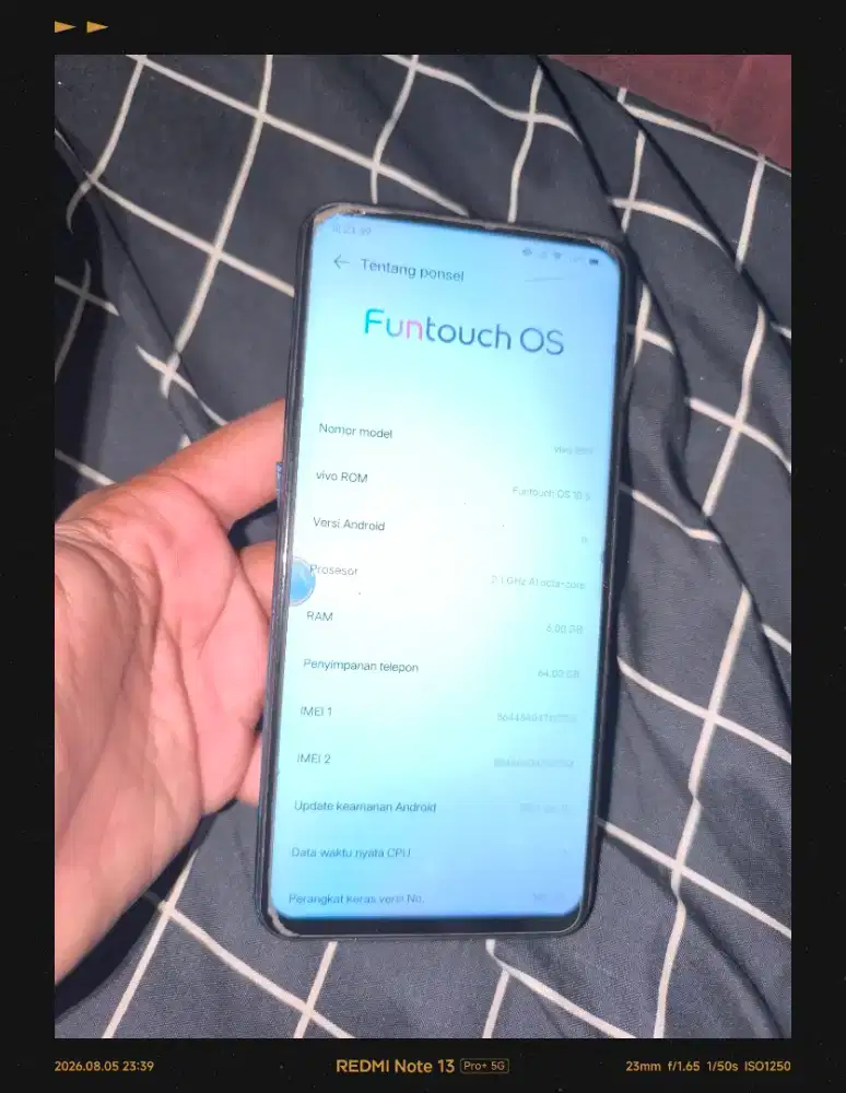 Vivo V15 Ram 6 / 64gb