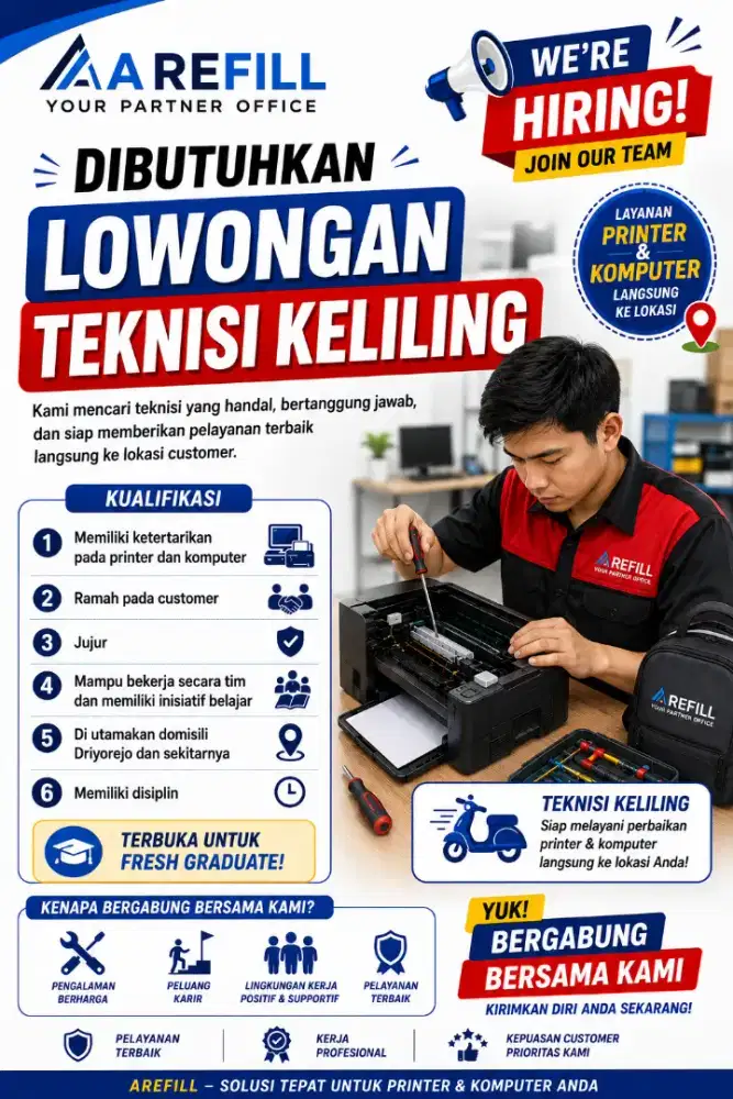 Lowongan teknisi printer keliling
