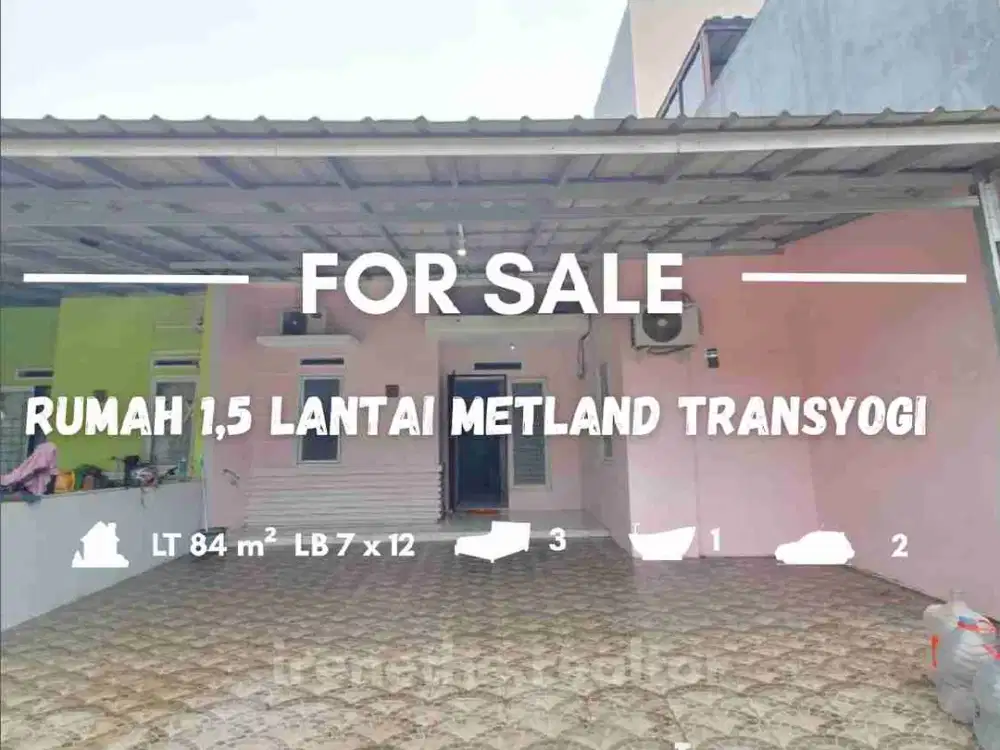Dijual / Disewakan Rumah 1,5 Lantai di Metland Transyogi
