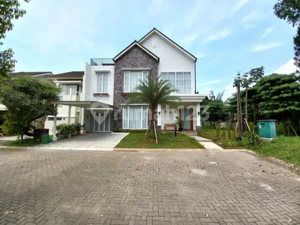 Rumah Cantik Disain American Barn House Taman Luas Asri Lokasi Kawasan Baru Di Bsd