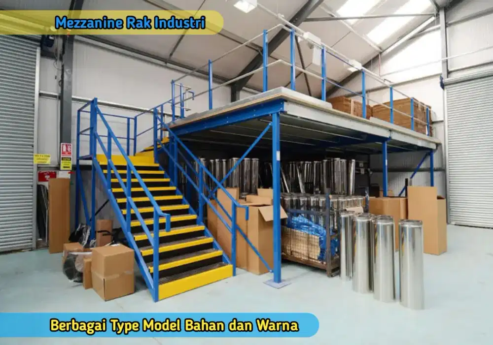 Rak Industri Mezzanine Space Kantor Produksi Gudang Penyimpanan Pabrik