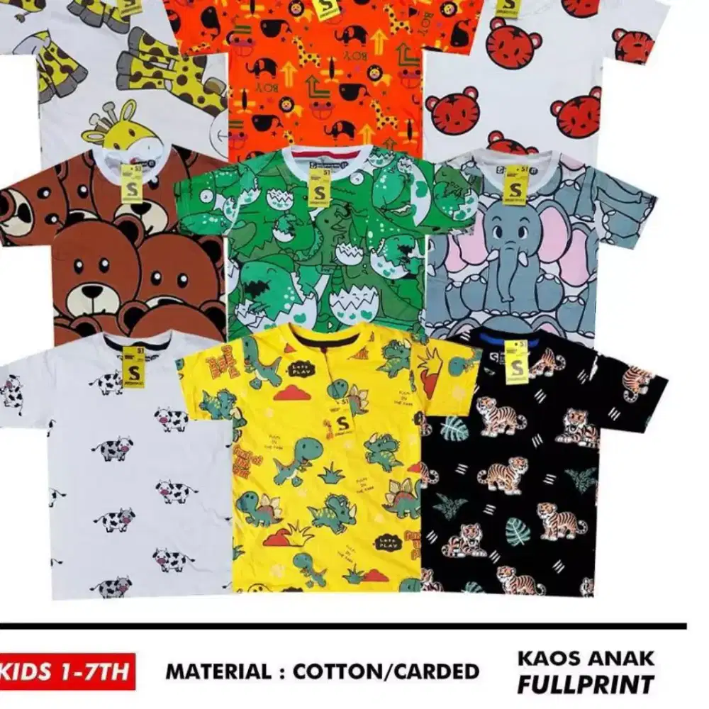 Grosir eceran kaos polos dan kaos sablon anak