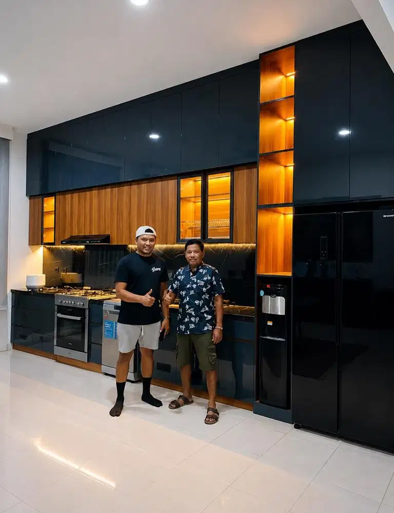 interior desain kitchen set kamar set wardrobe lemari backdrop tv