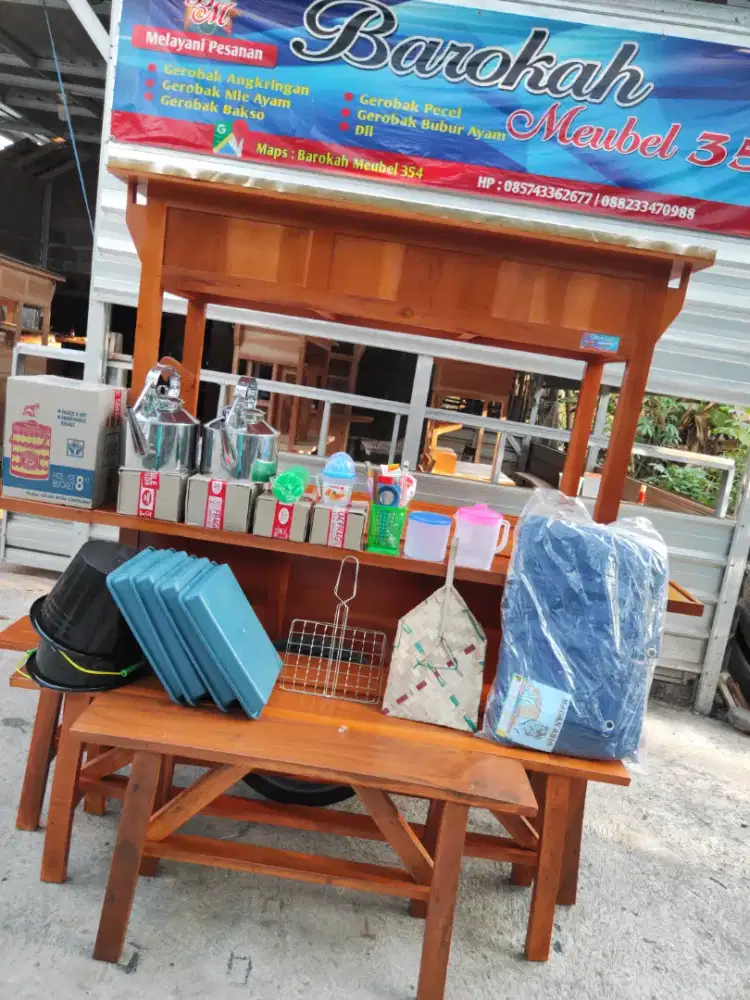 Gerobak Angkringan Bakso Mie Ayam PeceL Bubur Sate Martabak Ronde dlL