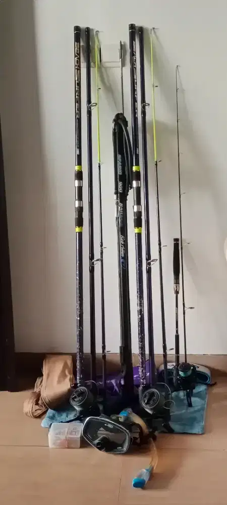 Joran pancing kaca selam dan spear fishing alat ngeter ikan.