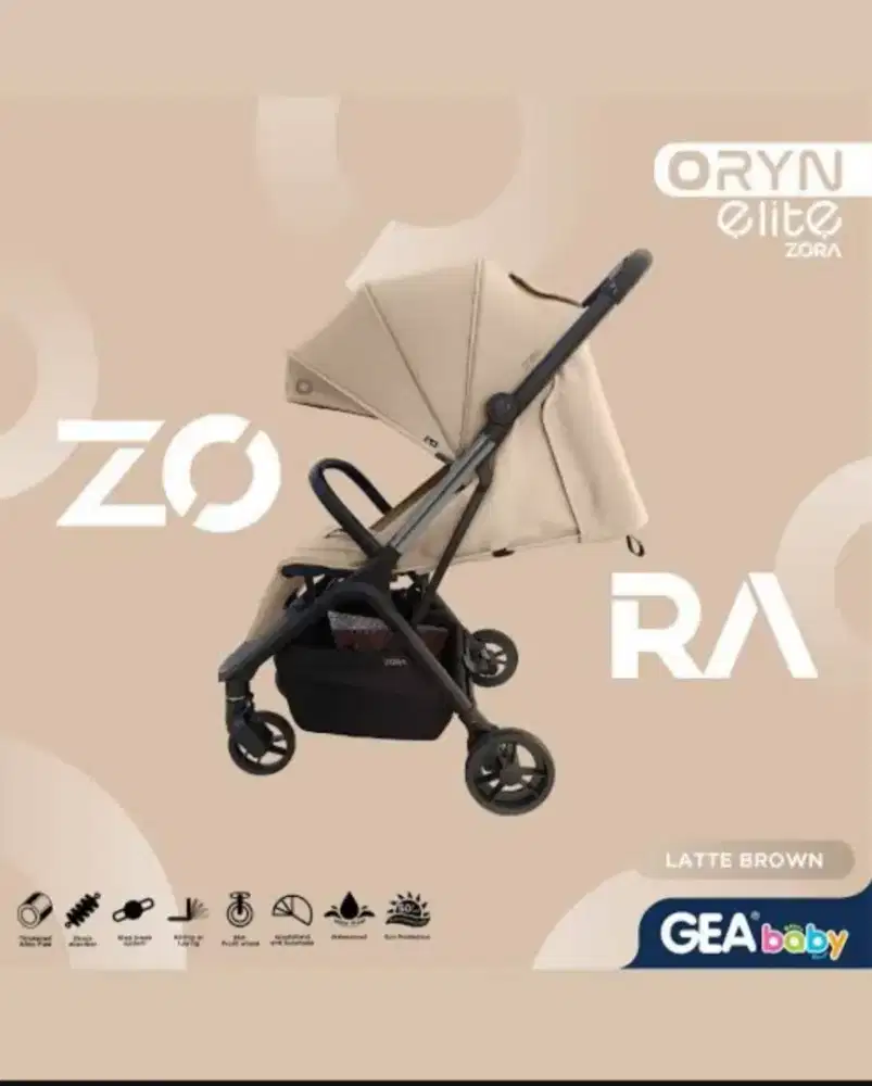Stroller Gea Baby Oryn Zora E30 - Latte Brown