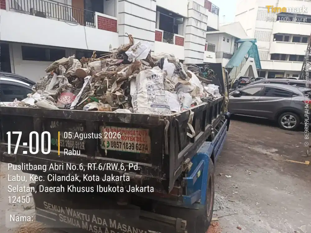 Jasa buang puing dan angkutan sampah