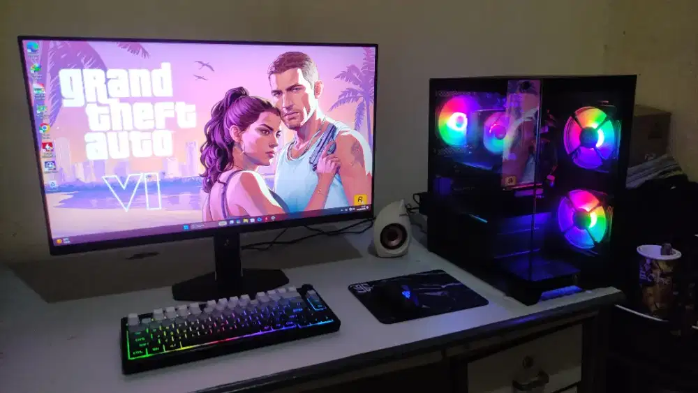 PC GAMING FULLSET RTX 2060 SUPER CORE i3 12100F NVMe 512GB MONITOR 27