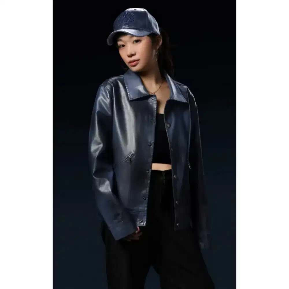 JUAL JAKET DAN TOPI RUCAS BLUE LEATHER
