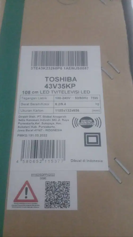Tv Toshiba 43v35kp android