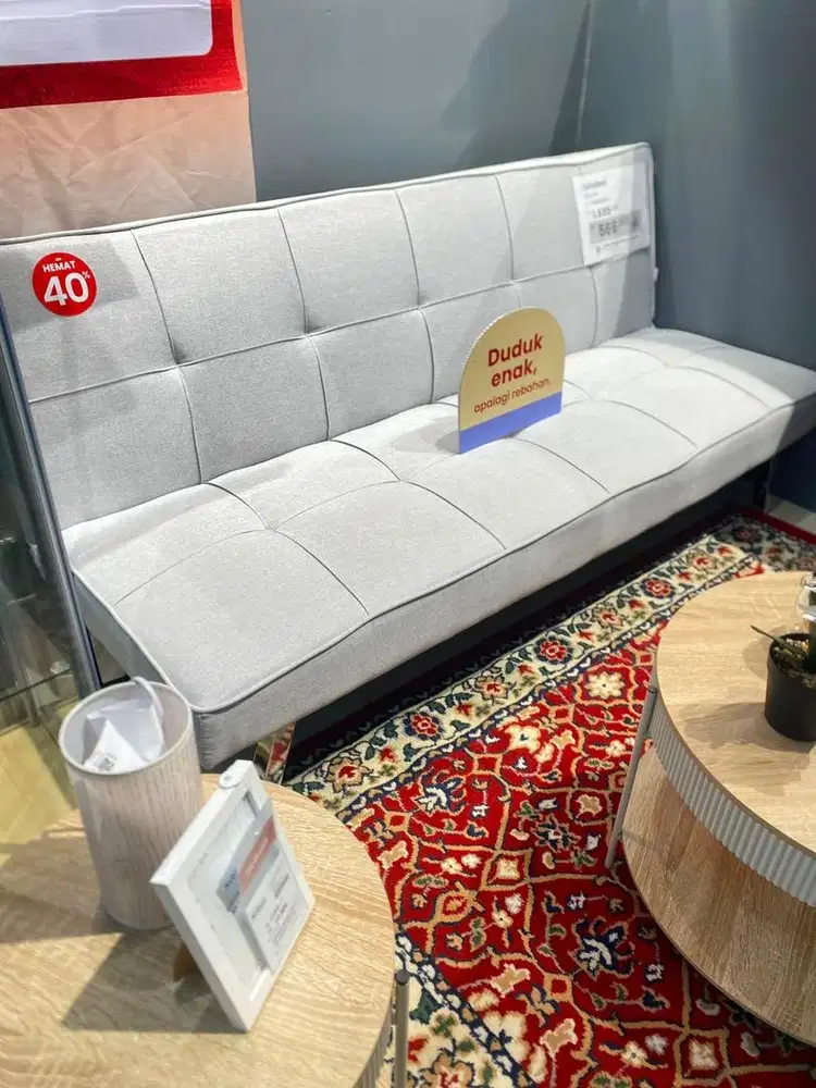 Selma Mojito Sofa Bed Fabric 3 Seater - Abu-Abu