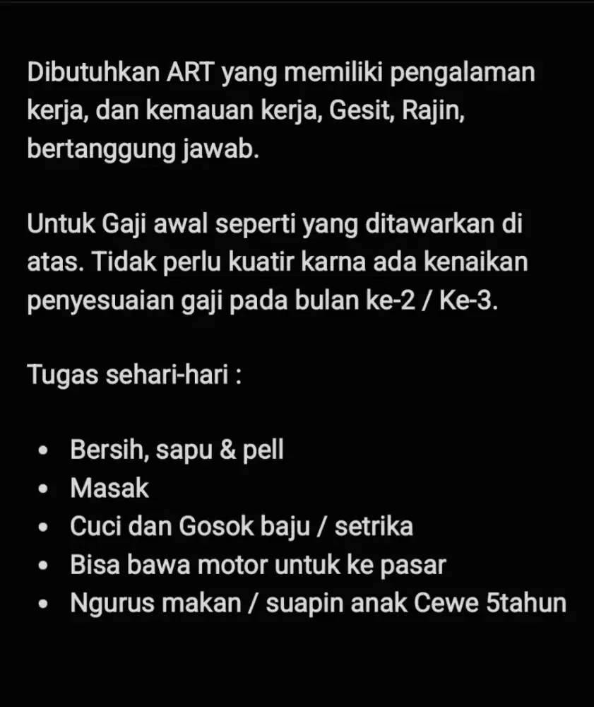 NGINAP Pembantu Rumah Tangga, ART asisten Rumah Tangga, Juru Masak