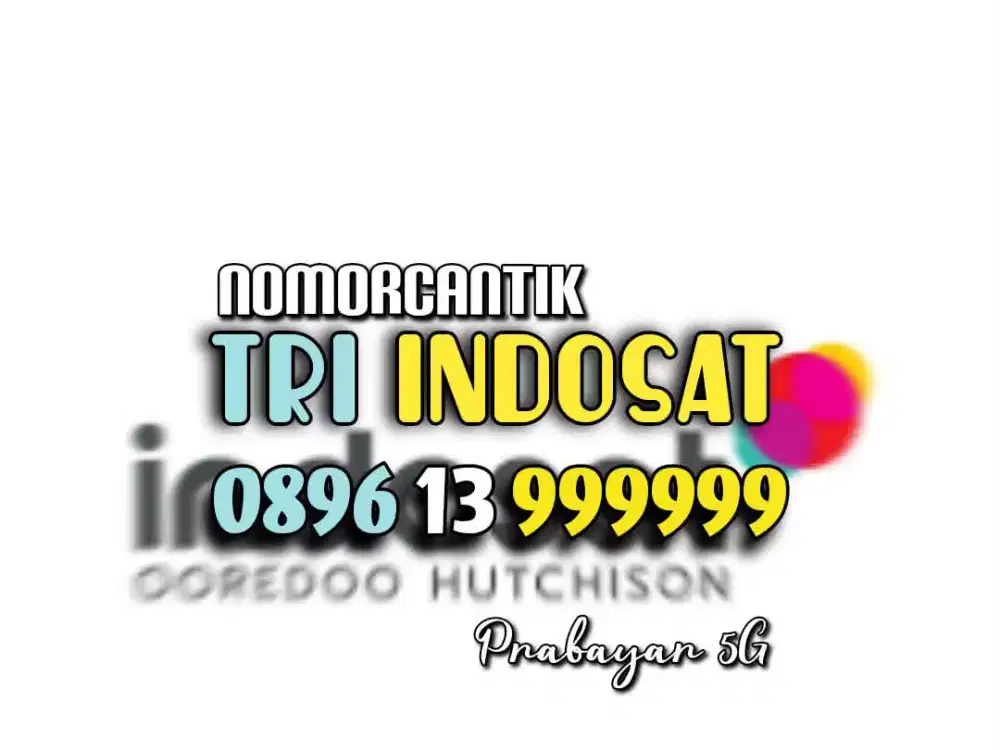 (bisa COD) Nomor CANTIK kartu TRI INDOSAT HOKI HEXA 999999 LANGKA