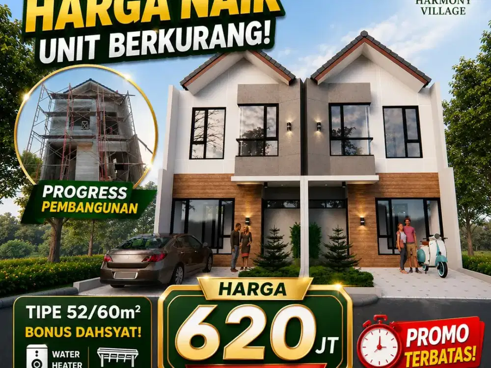 Rumah Baru 2 Lantai Cimahi Tipe 52/60 Harga All In Hanya Rp620 Juta