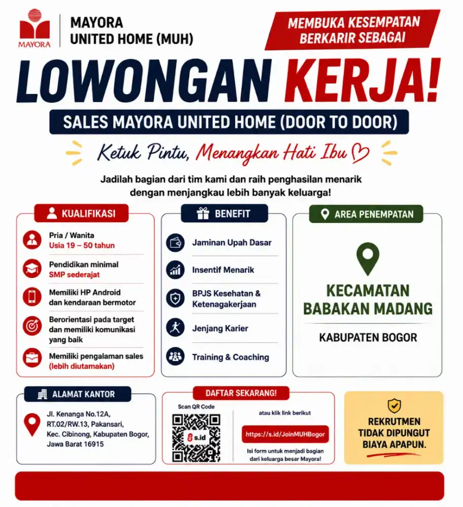 LOWONGAN KERJA SALES MAYORA UNITED HOME