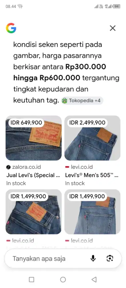 Levis ORI size 38