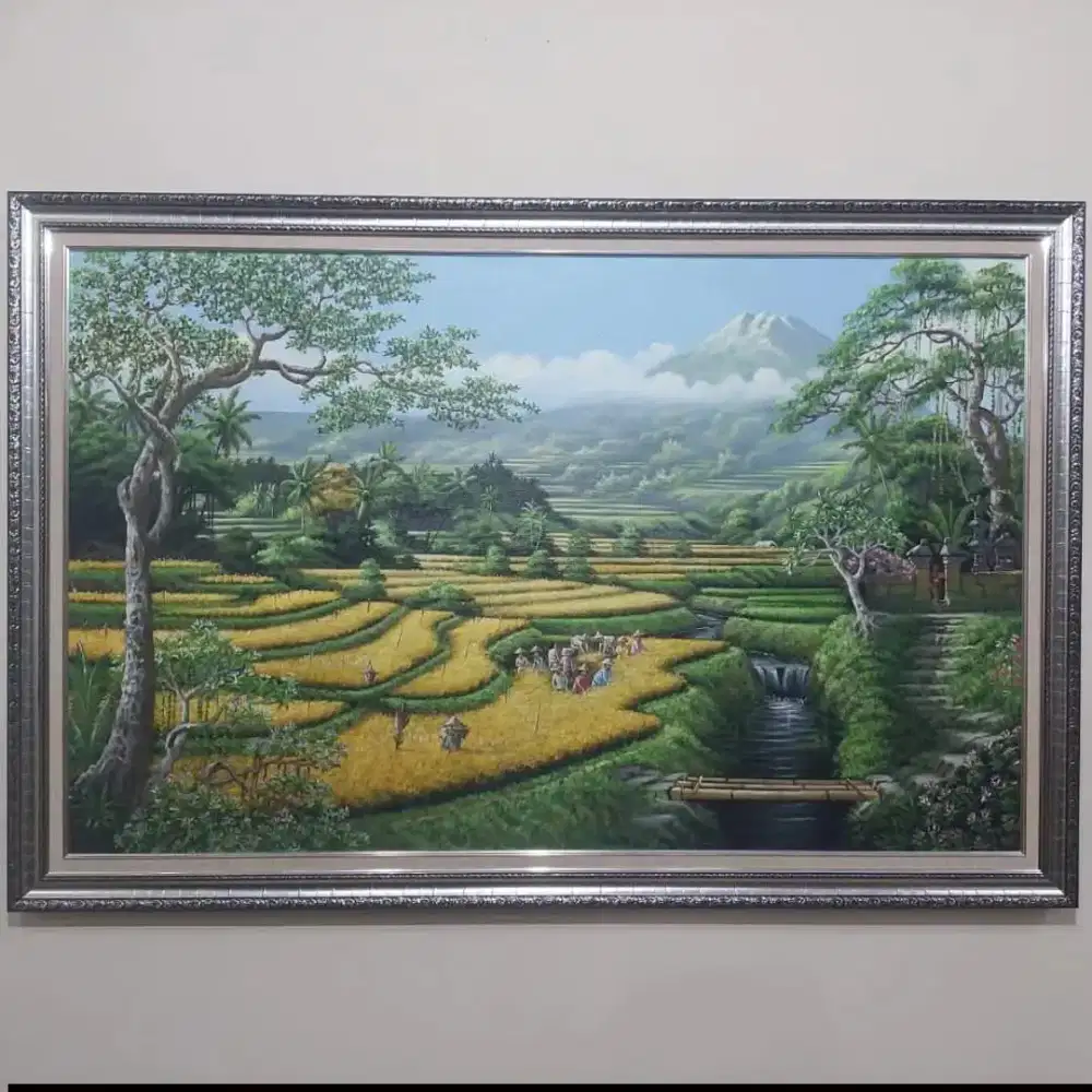Dijual lukisan kanvas pemandangan 90x130 cm
