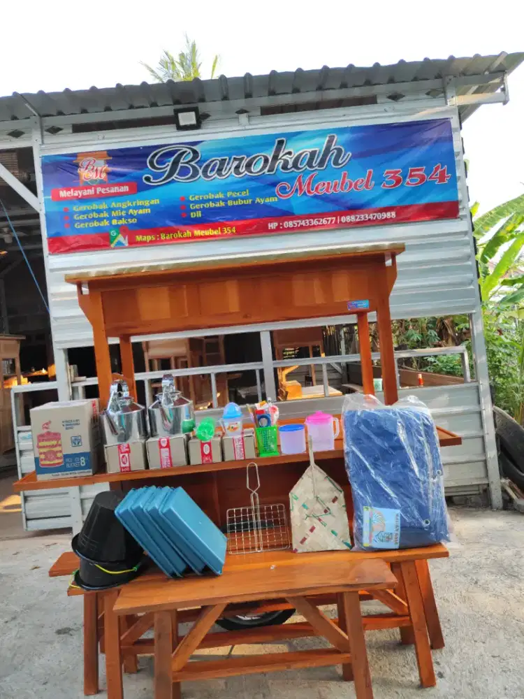 Gerobak Angkringan Bakso Mie Ayam PeceL Bubur Sate Martabak Ronde dlL