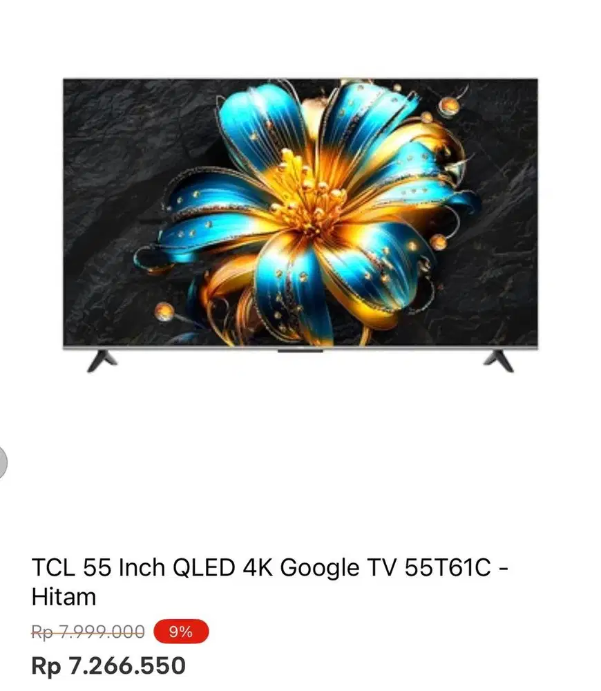 TCL QLED  GOOGLE TV 4K 55inci