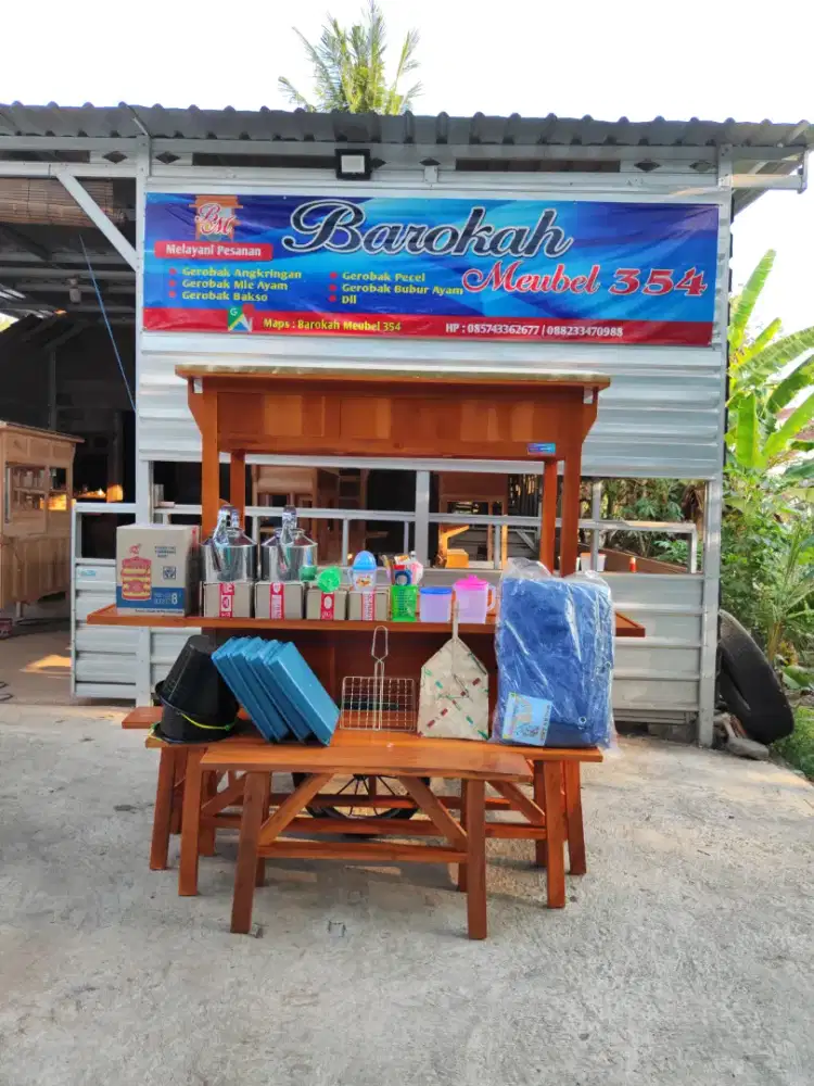 Gerobak Angkringan Bakso Mie Ayam PeceL Bubur Sate Martabak Ronde dlL