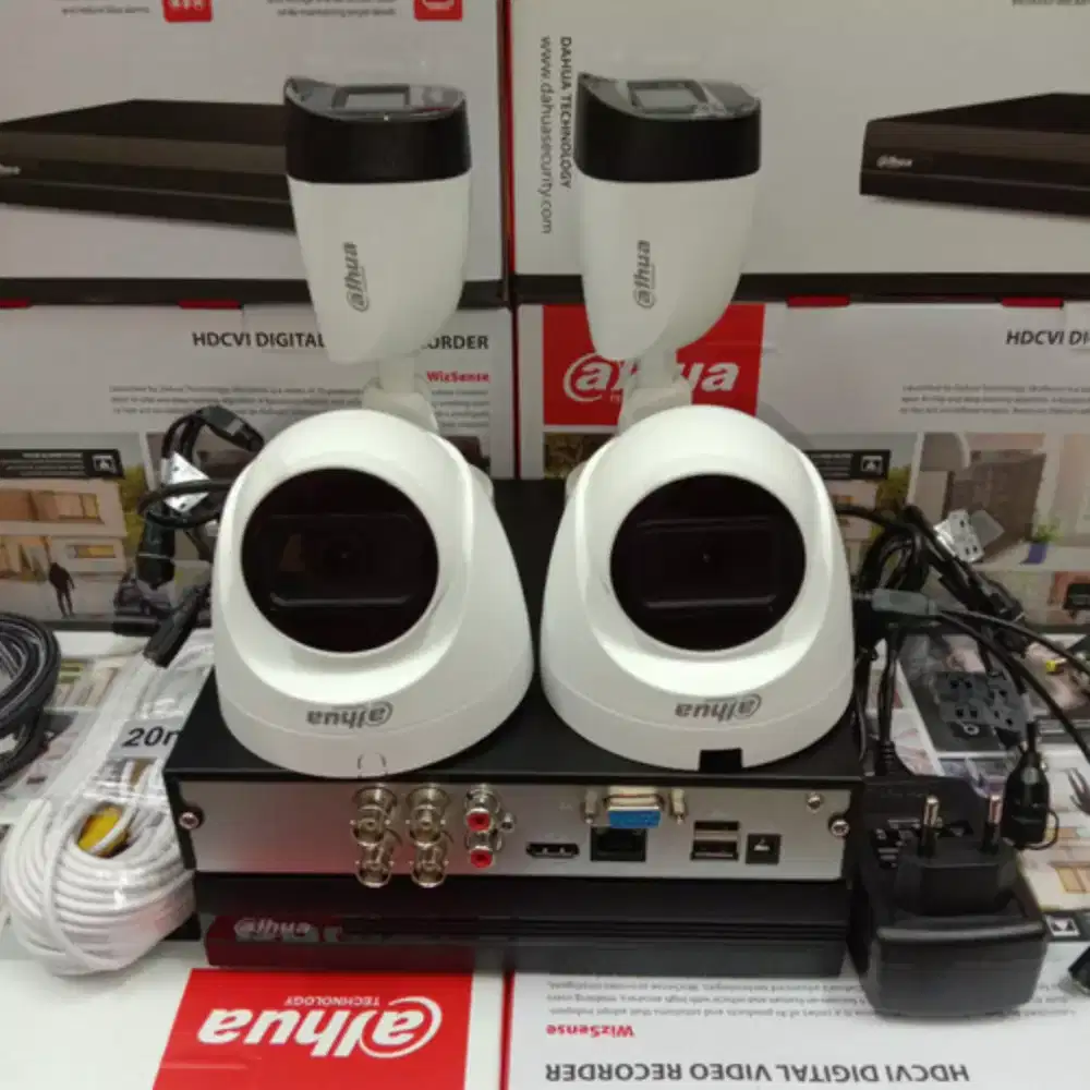 Paket cctv dahua 8 ch 4 kamera audio 2mp