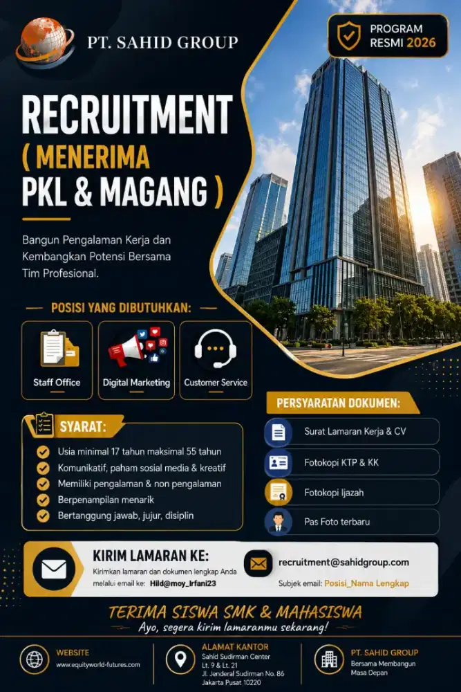 Lowongan Kerja di Perusahaan EquityWorld Futures