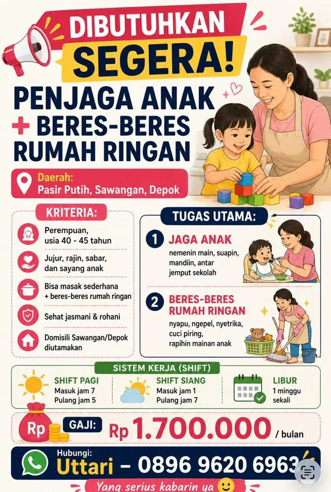 IRT + jaga anak di rumah