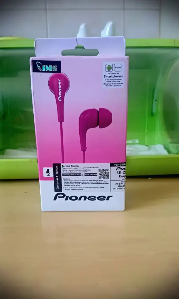 [BARU SEGEL] PIONEER SE-CL502T Earphone Kabel Jack 3.5mm Original Pink