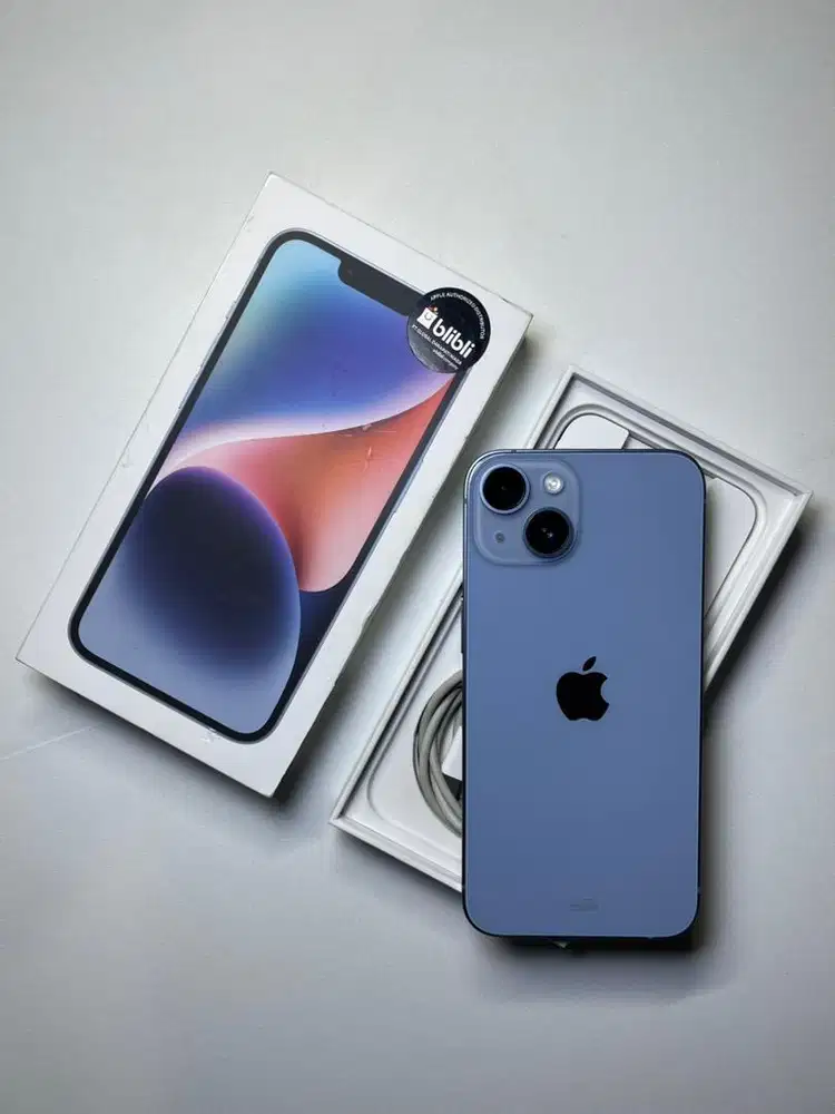 iPhone 14 128GB Biru Resmi Blibli - Garansi Aktif s/d 2027, BH 95%