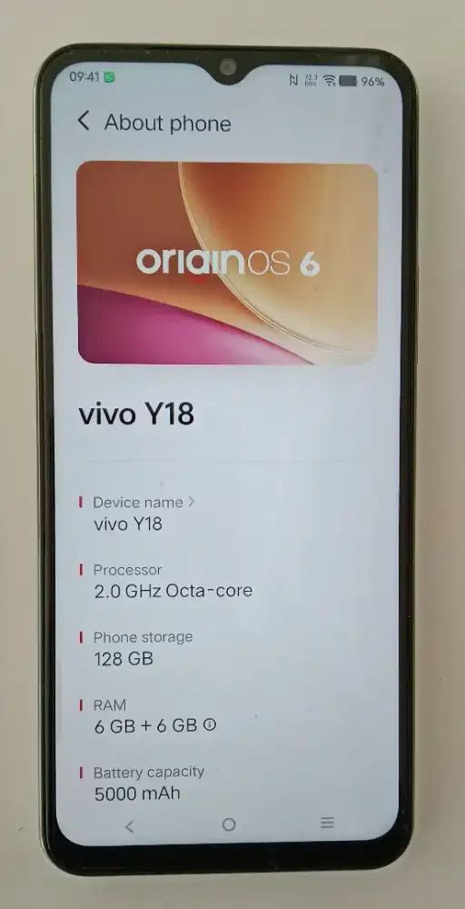 Vivo Y18 Ram 6/128 Mulus