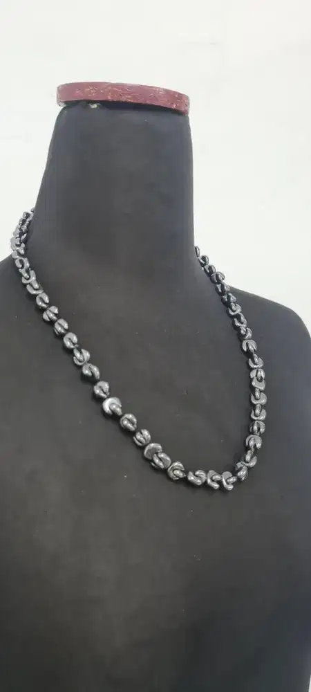 Kalung manik mutiara bulan grey, asesoris premium