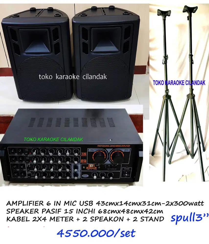 paket speaker + stand cocok buat karaoke