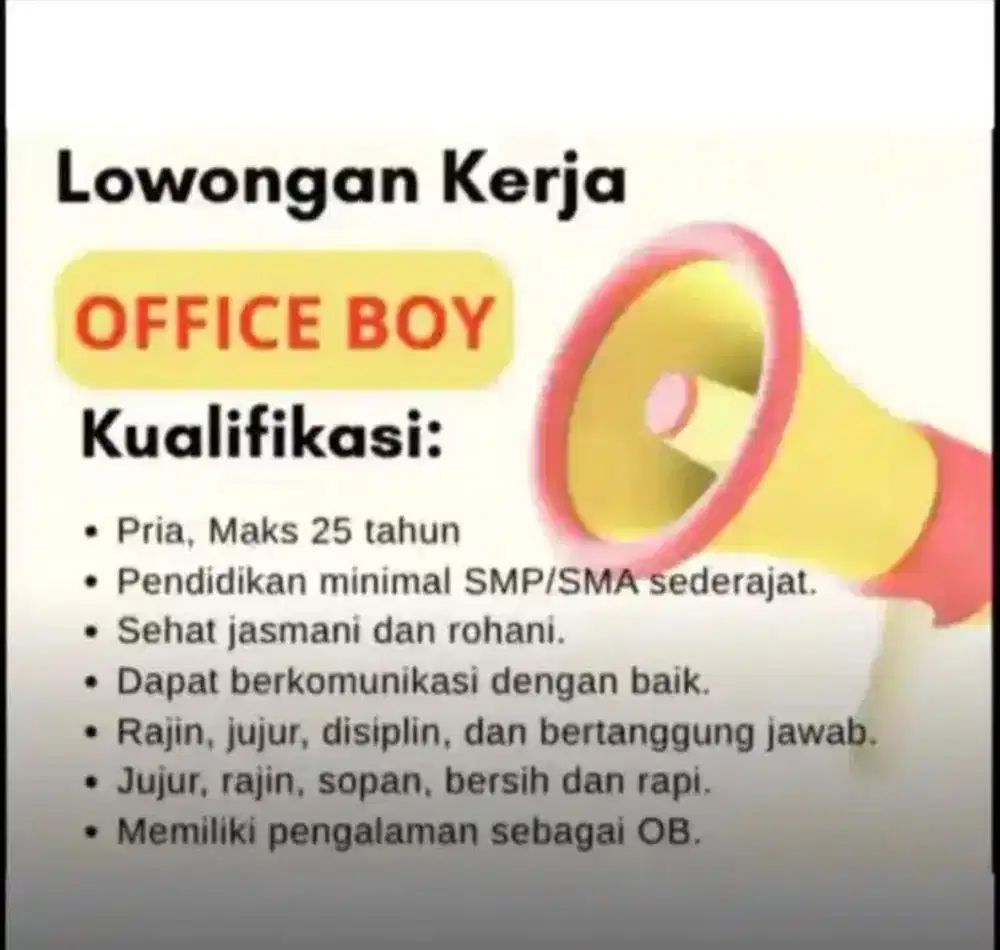 LOWONGAN OFFICE BOY