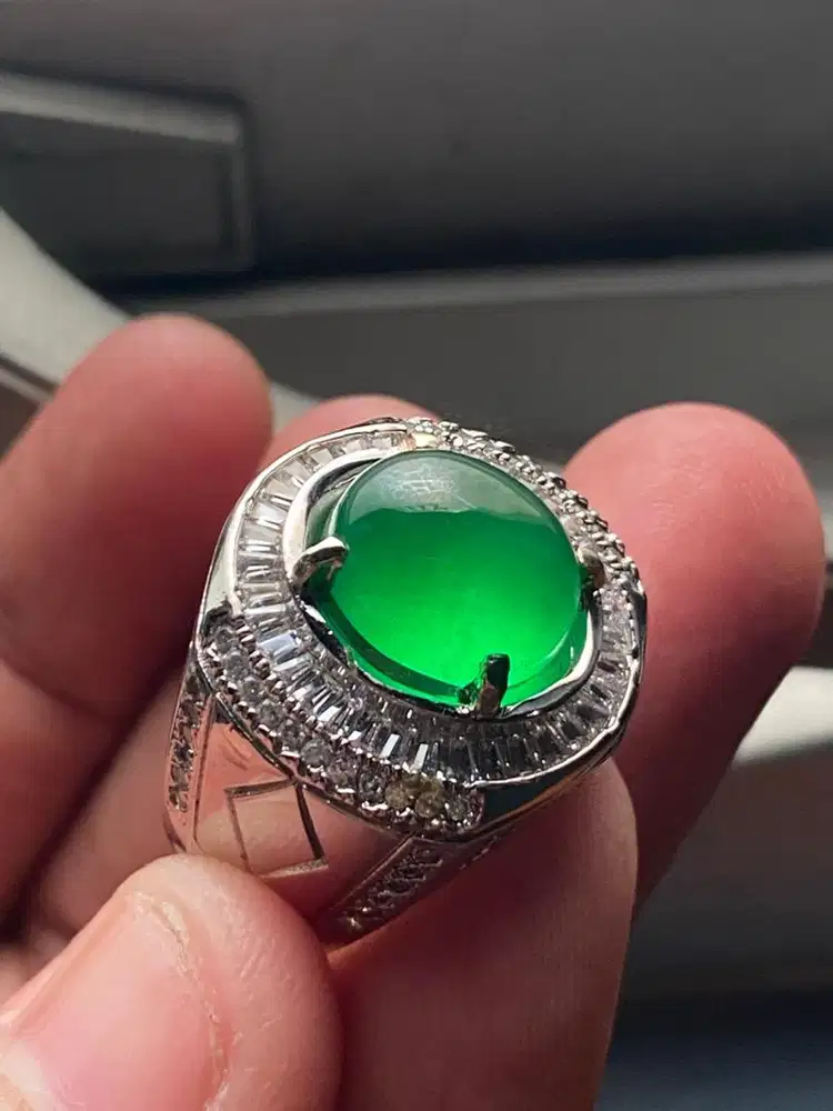 Batu Natural Giok Burma Ring 8/9