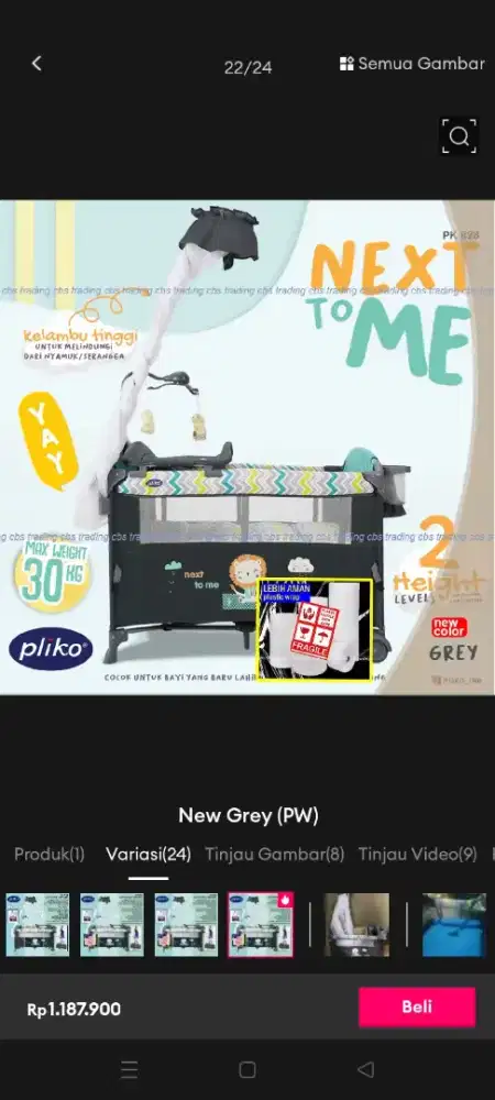 Baby box bekas warna Abu-abu tua