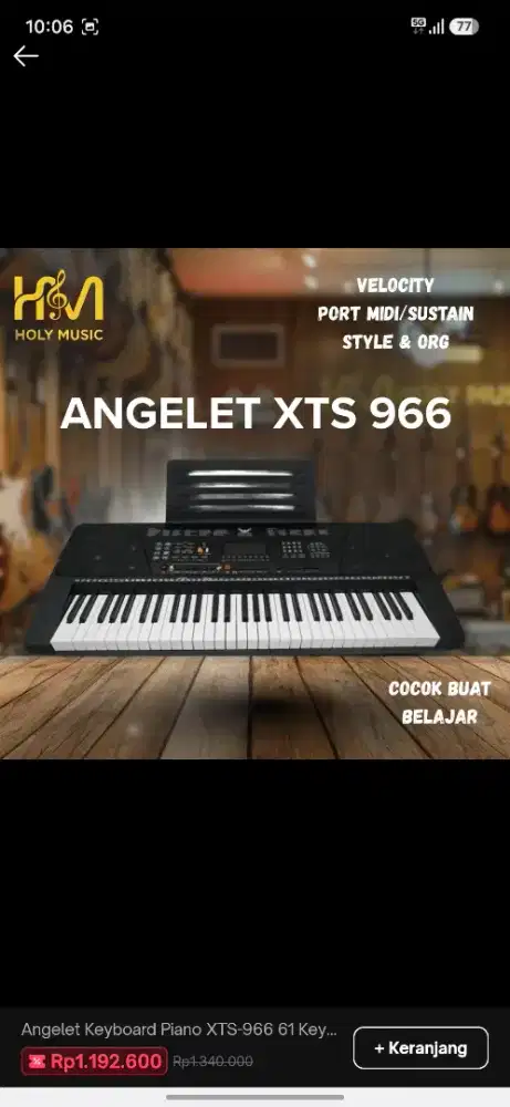 Keyboard Piano Angelet XTS 966 Baru 5 Hari