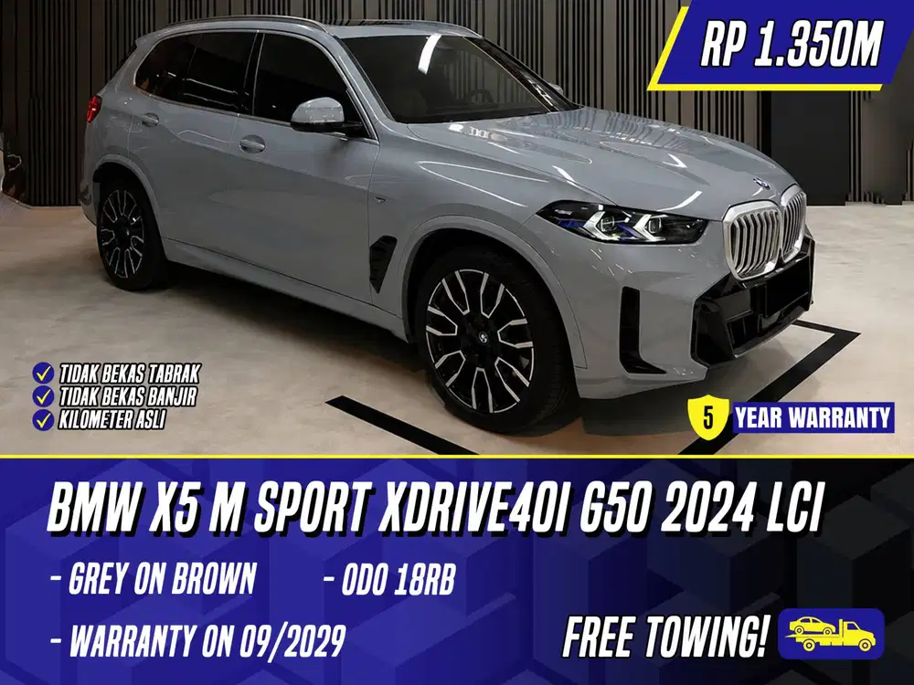 BMW X5 M Sport xDrive40i G50 2024 LCI Grey on Brown Abu-abu Abu MSport